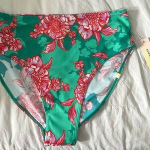 NWT SUMMERSALT- Bathing Suit Bottom- High Leg High Rise- Size 6 - Floral